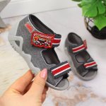 Gray Velcro gray slippers for kindergarten Jr. Befado