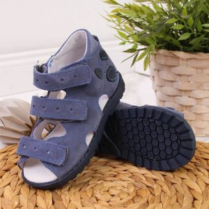 Orthopedic leather sandals Kornecki Jr KORORT16 blue