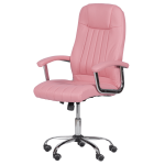 Προεδρική καρέκλα Carmen 6181 - ροζ,Υλικό PU/Χρώμιο,66εκ.x 69εκ.x 115-125εκ.