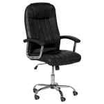 Προεδρική καρέκλα Carmen 6181 - μαύρη,Υλικό PU/Χρώμιο,66εκ.x 69εκ.x 115-125εκ.