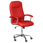 Προεδρική καρέκλα Carmen 6181 - κόκκινο,Υλικό PU/Χρώμιο,66εκ.x 69εκ.x 115-125εκ.