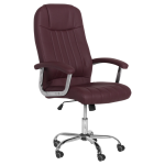 Προεδρική καρέκλα Carmen 6181 - Μπορντό,Υλικό PU/Χρώμιο,66εκ.x 69εκ.x 115-125εκ.