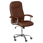 Προεδρική καρέκλα Carmen 6181 - καφέ,Υλικό PU/Χρώμιο,66εκ.x 69εκ.x 115-125εκ.