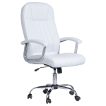 Προεδρική καρέκλα Carmen 6181 - λευκή,Υλικό PU/Χρώμιο,66εκ.x 69εκ.x 115-125εκ.