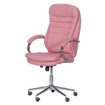 Προεδρική καρέκλα Carmen 6113-1 - ροζ,Υλικό PU/Χρώμιο,65εκ.x 68εκ.x 116-126εκ.