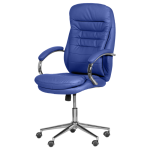 Προεδρική καρέκλα Carmen 6113-1 - μπλε,Υλικό PU/Χρώμιο,65εκ.x 68εκ.x 116-126εκ.