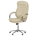 Προεδρική καρέκλα Carmen 6113-1 - κρέμ,Υλικό PU/Χρώμιο,65εκ.x 68εκ.x 116-126εκ.