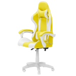 Καρέκλα gaming Carmen 6311 - λευκό - κίτρινο,Υλικό PU-Πολυπροπυλένιο 67εκ.x 63εκ.x 121-132εκ.