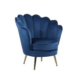 Πολυθρόνα FLORIAN Μπλε Βελούδο/Μέταλλο/Ξύλο 74x80x75cm 1τεμ