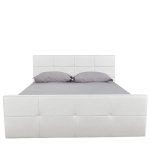 Κρεβάτι ArteLibre ANEMONE Λευκό PU Με Αποθηκευτικό Χώρο 217x170x100cm (Στρώμα 160x200cm) 1τεμ