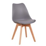 Καρέκλα ArteLibre GROUGH Γκρι PP/PU/Ξύλο 49x56x83cm 1τεμ