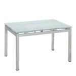 Τραπέζι Επεκτεινόμενο ArteLibre BOTEV Αμμοβολή/Χρώμιο Γυαλί/Μέταλλο 120+60x80x75cm 1τεμ