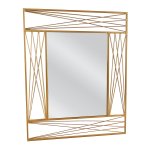 Καθρέπτης Τοίχου ArteLibre ARAVIR Χρυσό Μέταλλο/Γυαλί 65x2x80cm 1τεμ