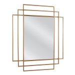 Καθρέπτης Τοίχου ArteLibre AULE Χρυσό Μέταλλο/Γυαλί 80x1.5x65cm 1τεμ