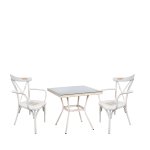 Σετ Τραπεζαρία Κήπου ArteLibre ANGOLA Λευκό Αντικέ Με 2 Καρέκλες 14990218 1τεμ