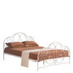 Κρεβάτι ArteLibre ARIEL Μεταλλικό Semy Glossy White 210x155x110cm (Στρώμα 150x200cm) 1τεμ