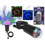 Ντισκόμπαλα Με Πολύχρωμα LED Σχοινί Τραβήγματος Μαύρο Πλαστικό 11.5cm Μπαταρίας 1τεμ