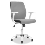 Καρέκλα γραφείου εργασίας Memory pakoworld ύφασμα γκρι-λευκό 1τεμ