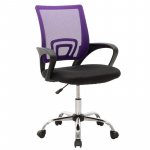 Καρέκλα γραφείου εργασίας Berto pakoworld με ύφασμα mesh χρώμα μαύρο-μωβ 1τεμ