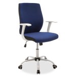 Καρέκλα γραφείου εργασίας Memory pakoworld ύφασμα μπλε-λευκό 1τεμ