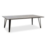 Τραπέζι σαλονιού Justin pakoworld MDF μεταλλικό γκρι cement-μαύρο 140x80x45εκ 1τεμ