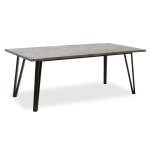 Τραπέζι σαλονιού Justin pakoworld MDF μεταλλικό γκρι cement-μαύρο 120x60x45εκ 1τεμ