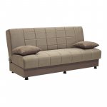 Καναπές-κρεβάτι Meliora pakoworld 3θέσιος βελούδο μπεζ 190x83x85εκ 1τεμ