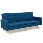 Καναπές-κρεβάτι Flexible pakoworld με μπλε ύφασμα 198x87x76εκ 1τεμ