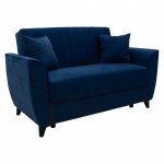 Kαναπές κρεβάτι Kiren pakoworld 2θέσιος βελούδο μπλε 154.5x80x85εκ 1τεμ