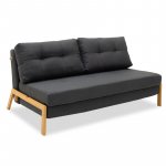 Καναπές 2θέσιος - κρεβάτι Fancy pakoworld με ύφασμα ανθρακί 150x92x77εκ 1τεμ