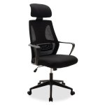 Καρέκλα γραφείου διευθυντή Dolphin pakoworld με ύφασμα mesh χρώμα μαύρο 1τεμ