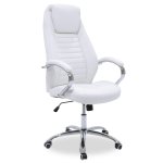 Καρέκλα γραφείου διευθυντή Sonar pakoworld pu λευκό 1τεμ