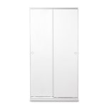 Ντουλάπα ρούχων Slide pakoworld δίφυλλη με συρόμενες πόρτες - χώρισμα χρώμα λευκό 94x52x182εκ 1τεμ