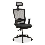 Καρέκλα γραφείου διευθυντή Oregon pakoworld με ύφασμα mesh χρώμα μαύρο 1τεμ