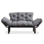 Καναπές κρεβάτι PWF-0018 pakoworld 2θέσιος με ύφασμα χρώμα γκρι 155x73x85cm 1τεμ