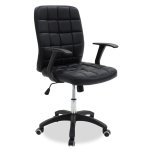 Καρέκλα γραφείου εργασίας ARIEL pakoworld τεχνόδερμα χρώμα-μαύρο 1τεμ