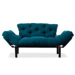 Καναπές κρεβάτι PWF-0018 pakoworld 2θέσιος με ύφασμα χρώμα πετρόλ 155x73x85cm 1τεμ
