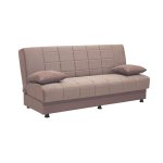 Καναπές-κρεβάτι Meliora pakoworld 3θέσιος βελούδο μπεζ 190x83x85εκ 1τεμ