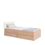 Κρεβάτι Maeve pakoworld λευκό-sonoma αποθηκευτικός χώρος 90x190εκ 1τεμ