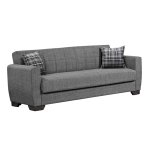 Kαναπές κρεβάτι Magnus pakoworld 3θέσιος ύφασμα γκρι 217x78x80εκ 1τεμ