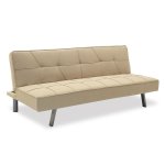 Καναπές-κρεβάτι Travis pakoworld 3θέσιος με ύφασμα μπεζ 175x83x74εκ 1τεμ