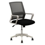 Καρέκλα γραφείου εργασίας Simply pakoworld mesh μαύρο-γκρι-λευκό 1τεμ