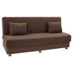 Kαναπές κρεβάτι Romina pakoworld 3θέσιος ύφασμα βελουτέ μπεζ-μόκα 180x75x80εκ 1τεμ