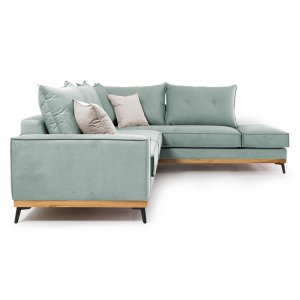 Γωνιακός καναπές αριστερή γωνία Luxury II pakoworld ύφασμα ciel-cream 290x235x95εκ 1τεμ