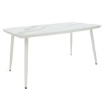Τραπέζι Zeren pakoworld μέταλλο λευκό-γυαλί 160x90x78εκ 1τεμ