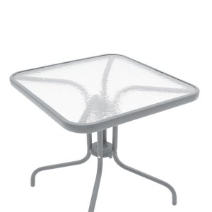 Τραπέζι Watson pakoworld μέταλλο γκρι-γυαλί 80x80x70εκ 1τεμ