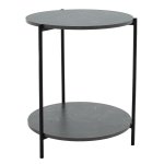 Βοηθητικό τραπέζι Rhythm MDF γκρι μαρμάρου-μαύρο Φ48x60cm 1τεμ