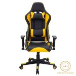 Καρέκλα γραφείου gaming Miel pakoworld PU μαύρο-κίτρινο 1τεμ