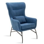 Πολυθρόνα - μπερζέρα Rimbo pakoworld με ύφασμα μπλε 66x81x102εκ 1τεμ