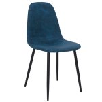 Καρέκλα Bella pakoworld PU σκούρο μπλε antique-μαύρο πόδι 1τεμ